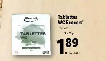 Tablettes wc écocert kleenall