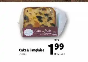 Lidl Cake à l'anglaise offre