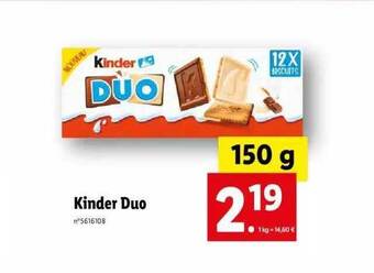 Lidl Kinder duo offre