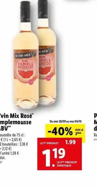 Vin mix rosé pamplemousse