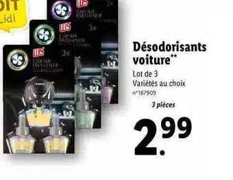 Lidl Désodorisants voiture w5 offre