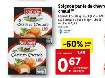 Lidl Soignon panés de chèvre chaud offre