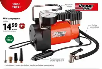 Lidl Mini compresseur ultimate speed offre