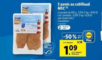 Lidl 2 panés au cabillaud msc offre