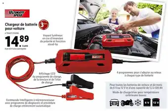Lidl Chargeur de batterie pour voiture ultimate speed offre
