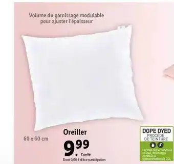 Lidl Oreiller offre