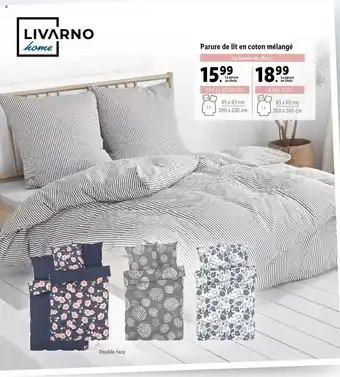 Lidl Parure de lit en coton mélangé livarno home offre