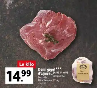 Lidl Demi gigot d'agneau offre