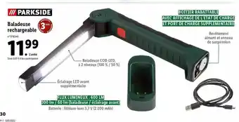 Lidl Baladeuse rechargeable parkside offre