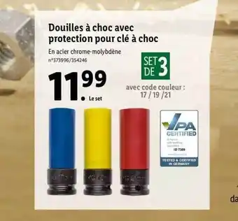 Lidl Douilles à choc avec protection pour clé à choc offre