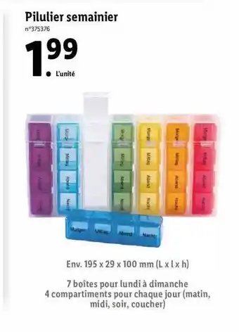 Lidl Pilulier semainier offre