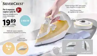 Lidl Fer à repasser vapeur sans fil silvercrest offre