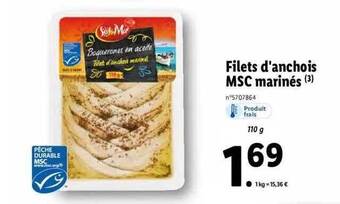 Lidl Filets d'anchois msc marinés offre