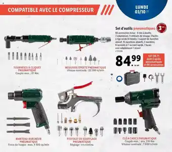 Lidl Set d'outils pneumatiques parkside offre