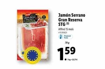 Lidl Jamón serrano gran reserva stg offre