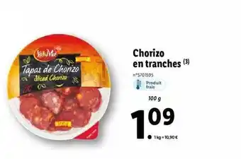 Lidl Chorizo en tranches offre