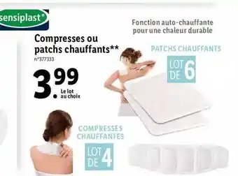 Lidl Compresses ou patchs chauffants sensiplast offre