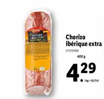 Lidl Chorizo ibérique extra offre
