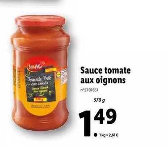 Lidl Sauce tomate aux oignons offre