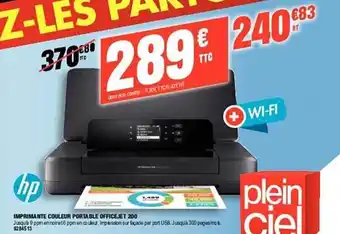 Plein ciel Imprimante couleur portable officejet 200 hp offre