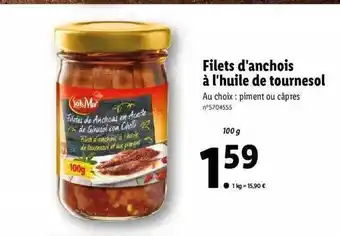 Filets d'anchois Ă l'huile de tournesol