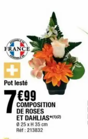 La Foir'Fouille Composition De Roses Et dahlias offre