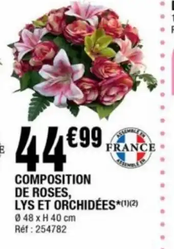 Composition De Roses Lys Et Orchidées