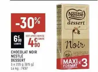 Spar Chocolat noir nestlé dessert offre