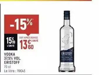 Spar Vodka 37,5% vol. eristoff offre