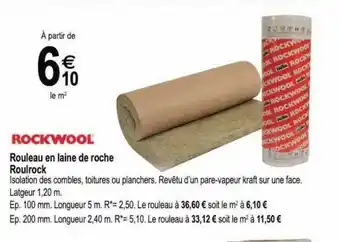 Tridôme Rouleau en laine de roche roulrock rockwool offre