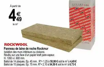 Tridôme Panneau de laine de roche rockmur rockwool offre