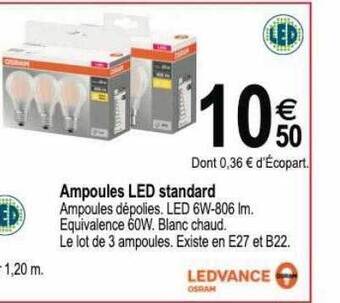 Ampoules led standard