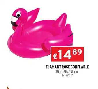 Flamant rose gonflable