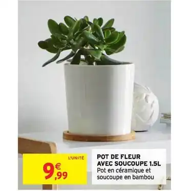 Intermarché Pot De Fleur Avec Soucoupe offre