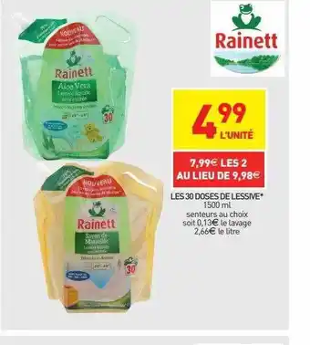 Stokomani Les 30 doses de lessive rainett offre