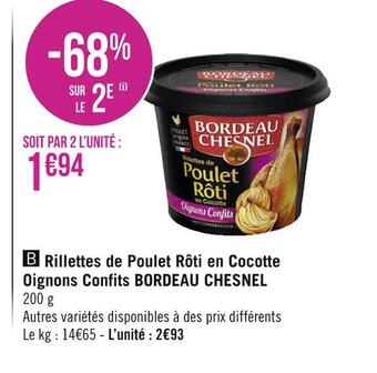 Bordeau chesnel rillettes de poulet rôti en cocotte oignons confits