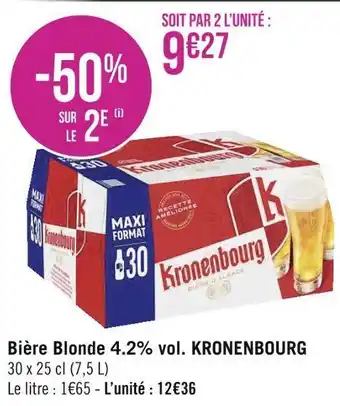 Géant Casino Kronenbourg bière blonde 4.2% vol. offre