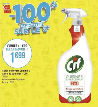 Géant Casino Cif spray nettoyant cuisine & salle de bain 5en1* offre