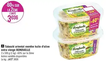 Géant Casino Bonduelle taboulé oriental menthe huile d’olive extra vierge offre