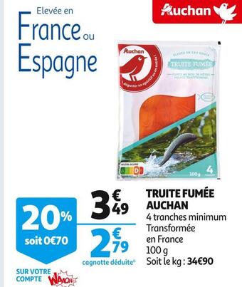 Auchan Auchan truite fumée offre
