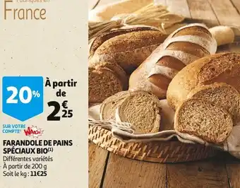 Auchan Farandole de pains spéciaux bio offre