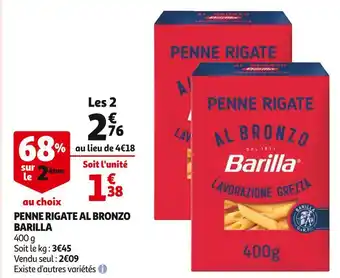 Auchan Barilla pâtes al bronzo offre