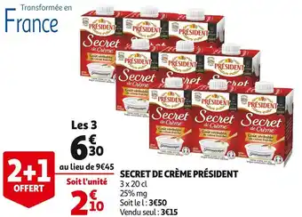 Auchan Président secret de crème offre