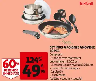 Auchan Tefal set à poignée amovible 10 pcs offre