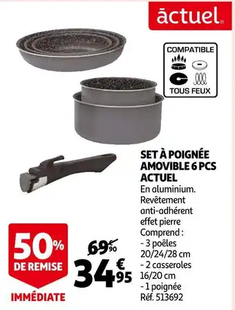 Auchan Auchan set à poignée amovible 6 pcs offre