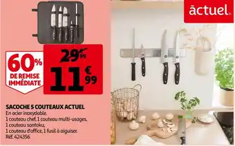 Auchan Auchan sacoche 5 couteaux offre
