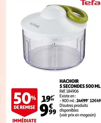 Auchan Tefal hachoir 5 secondes 500 ml offre