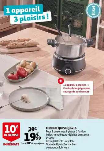 Auchan Qilive fondue q5416 offre
