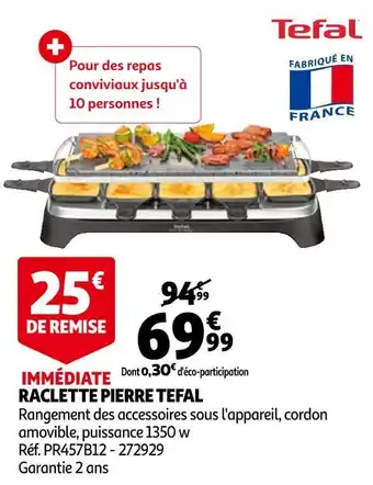 Auchan Tefal raclette pierre offre