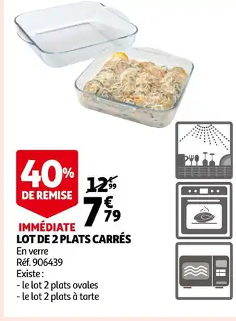 Auchan Lot de 2 plats carrés offre